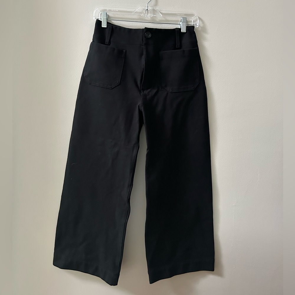 Anthropologie Maeve The Colette Midnight Black Wide-Leg Trousers